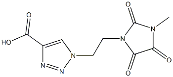 1-[2-(3-methyl-2,4,5-trioxoimidazolidin-1-yl)ethyl]-1H-1,2,3-triazole-4-carboxylic acid Struktur