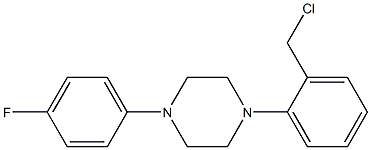 1-[2-(chloromethyl)phenyl]-4-(4-fluorophenyl)piperazine Struktur