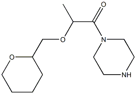 1-[2-(tetrahydro-2H-pyran-2-ylmethoxy)propanoyl]piperazine Struktur