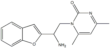 1-[2-amino-2-(1-benzofuran-2-yl)ethyl]-4,6-dimethyl-1,2-dihydropyrimidin-2-one Struktur