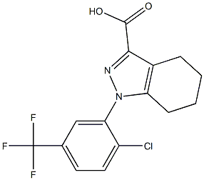 1-[2-chloro-5-(trifluoromethyl)phenyl]-4,5,6,7-tetrahydro-1H-indazole-3-carboxylic acid Struktur