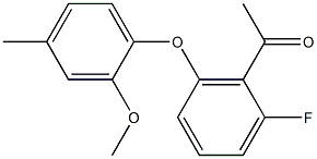 1-[2-fluoro-6-(2-methoxy-4-methylphenoxy)phenyl]ethan-1-one Struktur