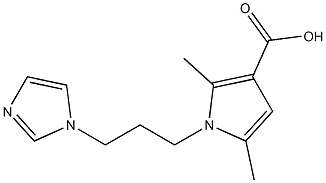 1-[3-(1H-imidazol-1-yl)propyl]-2,5-dimethyl-1H-pyrrole-3-carboxylic acid Struktur