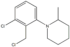 1-[3-chloro-2-(chloromethyl)phenyl]-2-methylpiperidine Struktur