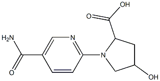 1-[5-(aminocarbonyl)pyridin-2-yl]-4-hydroxypyrrolidine-2-carboxylic acid Struktur