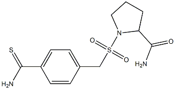 1-{[(4-carbamothioylphenyl)methane]sulfonyl}pyrrolidine-2-carboxamide Struktur