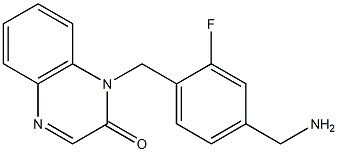 1-{[4-(aminomethyl)-2-fluorophenyl]methyl}-1,2-dihydroquinoxalin-2-one Struktur