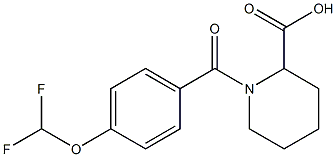 1-{[4-(difluoromethoxy)phenyl]carbonyl}piperidine-2-carboxylic acid Struktur