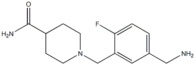 1-{[5-(aminomethyl)-2-fluorophenyl]methyl}piperidine-4-carboxamide Struktur