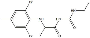 1-{2-[(2,6-dibromo-4-methylphenyl)amino]propanoyl}-3-ethylurea Struktur