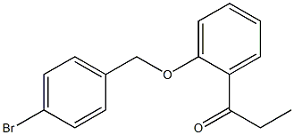 1-{2-[(4-bromophenyl)methoxy]phenyl}propan-1-one Struktur