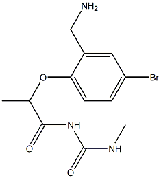 1-{2-[2-(aminomethyl)-4-bromophenoxy]propanoyl}-3-methylurea Struktur