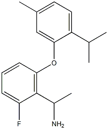 1-{2-fluoro-6-[5-methyl-2-(propan-2-yl)phenoxy]phenyl}ethan-1-amine Struktur