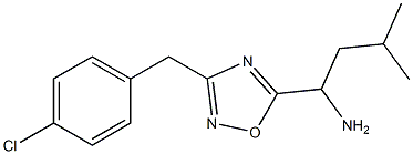 1-{3-[(4-chlorophenyl)methyl]-1,2,4-oxadiazol-5-yl}-3-methylbutan-1-amine Struktur