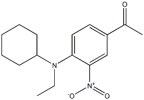 1-{4-[cyclohexyl(ethyl)amino]-3-nitrophenyl}ethan-1-one Struktur