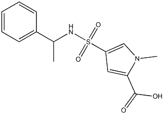 1-methyl-4-{[(1-phenylethyl)amino]sulfonyl}-1H-pyrrole-2-carboxylic acid Struktur