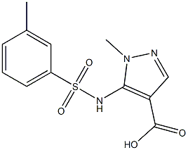 1-methyl-5-{[(3-methylphenyl)sulfonyl]amino}-1H-pyrazole-4-carboxylic acid Struktur