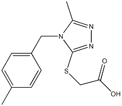 2-({5-methyl-4-[(4-methylphenyl)methyl]-4H-1,2,4-triazol-3-yl}sulfanyl)acetic acid Struktur