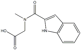 2-(1H-indol-2-yl-N-methylformamido)acetic acid Struktur