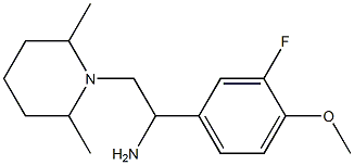 2-(2,6-dimethylpiperidin-1-yl)-1-(3-fluoro-4-methoxyphenyl)ethan-1-amine Struktur