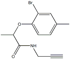 2-(2-bromo-4-methylphenoxy)-N-(prop-2-yn-1-yl)propanamide Struktur