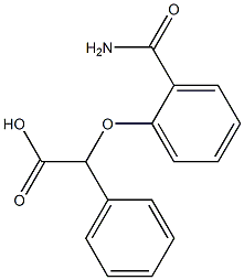 2-(2-carbamoylphenoxy)-2-phenylacetic acid Struktur