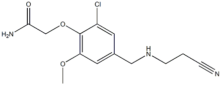 2-(2-chloro-4-{[(2-cyanoethyl)amino]methyl}-6-methoxyphenoxy)acetamide Struktur