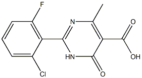 2-(2-chloro-6-fluorophenyl)-4-methyl-6-oxo-1,6-dihydropyrimidine-5-carboxylic acid Struktur