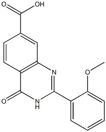 2-(2-methoxyphenyl)-4-oxo-3,4-dihydroquinazoline-7-carboxylic acid Struktur