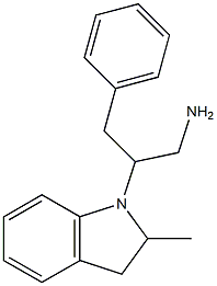 2-(2-methyl-2,3-dihydro-1H-indol-1-yl)-3-phenylpropan-1-amine Struktur