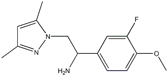 2-(3,5-dimethyl-1H-pyrazol-1-yl)-1-(3-fluoro-4-methoxyphenyl)ethan-1-amine Struktur