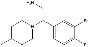 2-(3-bromo-4-fluorophenyl)-2-(4-methylpiperidin-1-yl)ethanamine Struktur