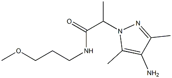 2-(4-amino-3,5-dimethyl-1H-pyrazol-1-yl)-N-(3-methoxypropyl)propanamide Struktur