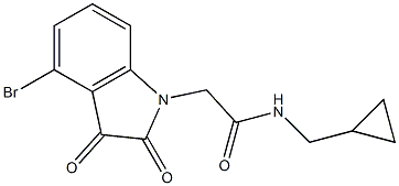 2-(4-bromo-2,3-dioxo-2,3-dihydro-1H-indol-1-yl)-N-(cyclopropylmethyl)acetamide Struktur