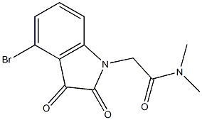 2-(4-bromo-2,3-dioxo-2,3-dihydro-1H-indol-1-yl)-N,N-dimethylacetamide Struktur