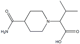 2-(4-carbamoylpiperidin-1-yl)-3-methylbutanoic acid Struktur