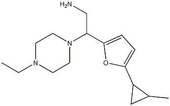 2-(4-ethylpiperazin-1-yl)-2-[5-(2-methylcyclopropyl)-2-furyl]ethanamine Struktur