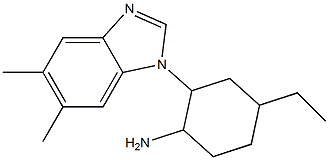 2-(5,6-dimethyl-1H-1,3-benzodiazol-1-yl)-4-ethylcyclohexan-1-amine Struktur