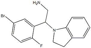 2-(5-bromo-2-fluorophenyl)-2-(2,3-dihydro-1H-indol-1-yl)ethanamine Struktur