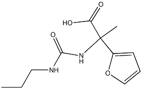 2-(furan-2-yl)-2-[(propylcarbamoyl)amino]propanoic acid Struktur