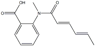 2-(N-methylhexa-2,4-dienamido)benzoic acid Struktur