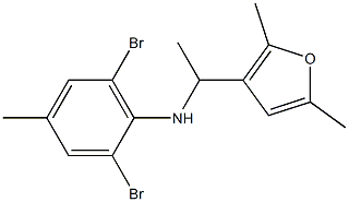 2,6-dibromo-N-[1-(2,5-dimethylfuran-3-yl)ethyl]-4-methylaniline Struktur