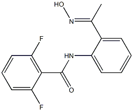 2,6-difluoro-N-{2-[(1E)-N-hydroxyethanimidoyl]phenyl}benzamide Struktur