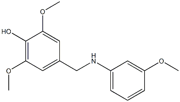 2,6-dimethoxy-4-{[(3-methoxyphenyl)amino]methyl}phenol Struktur