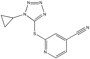 2-[(1-cyclopropyl-1H-1,2,3,4-tetrazol-5-yl)sulfanyl]pyridine-4-carbonitrile Struktur