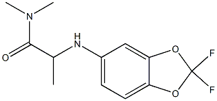 2-[(2,2-difluoro-2H-1,3-benzodioxol-5-yl)amino]-N,N-dimethylpropanamide Struktur