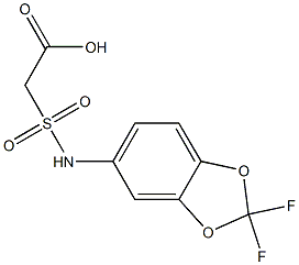 2-[(2,2-difluoro-2H-1,3-benzodioxol-5-yl)sulfamoyl]acetic acid Struktur