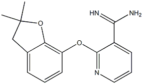 2-[(2,2-dimethyl-2,3-dihydro-1-benzofuran-7-yl)oxy]pyridine-3-carboximidamide Struktur