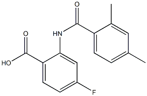 2-[(2,4-dimethylbenzene)amido]-4-fluorobenzoic acid Struktur