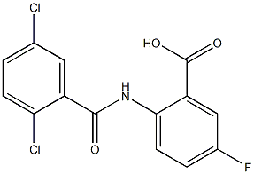 2-[(2,5-dichlorobenzene)amido]-5-fluorobenzoic acid Struktur